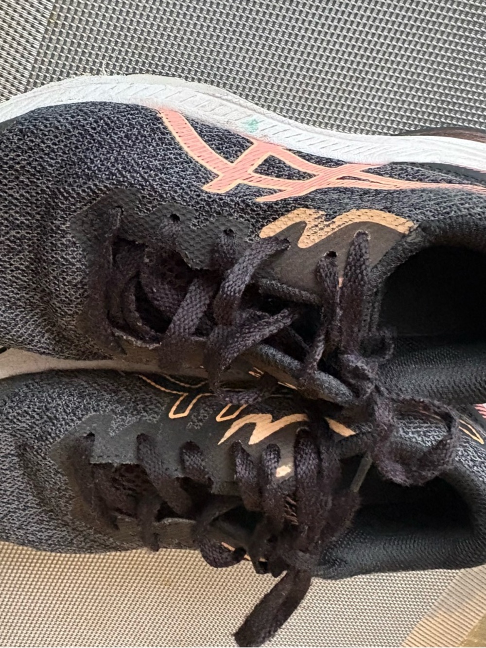 ASICS Women's Black Running Shoes with Peach Accent